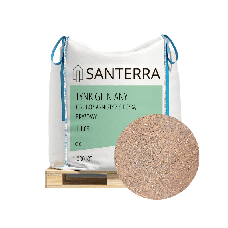 Santerra - Tynk gliniany gruboziarnisty z sieczką słomianą 1000 kg