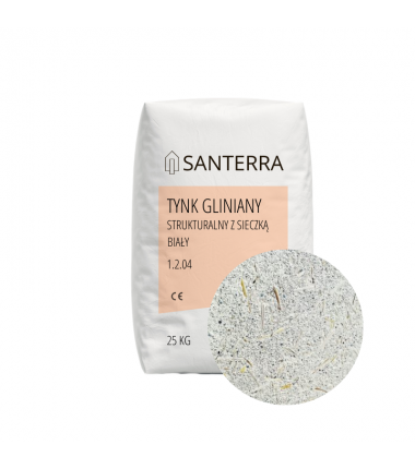 Santerra - Tynk gliniany strukturalny biały z sieczka słomianą 25kg
