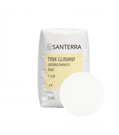 Santerra - tynk gliniany drobnoziarnisty biały 25kg